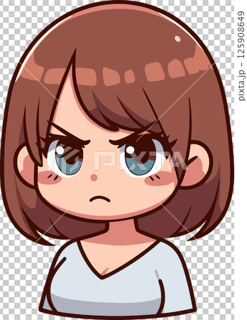 怒っている女性のイラスト 125908649
