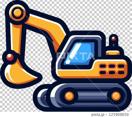 簡單的挖土機圖標 簡單的挖土機圖標 125908650