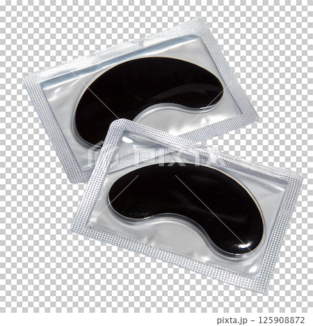Eye patches isolated on transparent background, medical or cosmetic skin care product Eye patches isolated on transparent background, medical or cosmetic skin care product 125908872