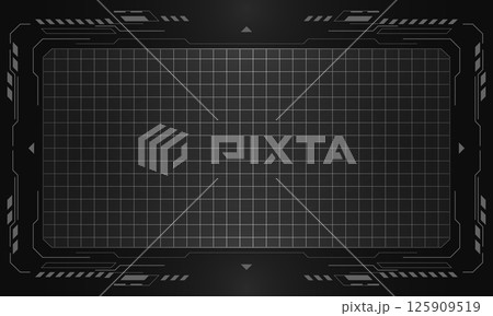 Grey HUD frames. Vector futuristic user interface. Modern technology digital control panel design 125909519