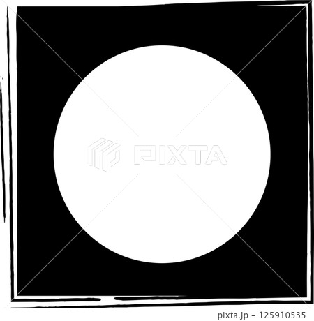 Square brush frames with circle border element 125910535