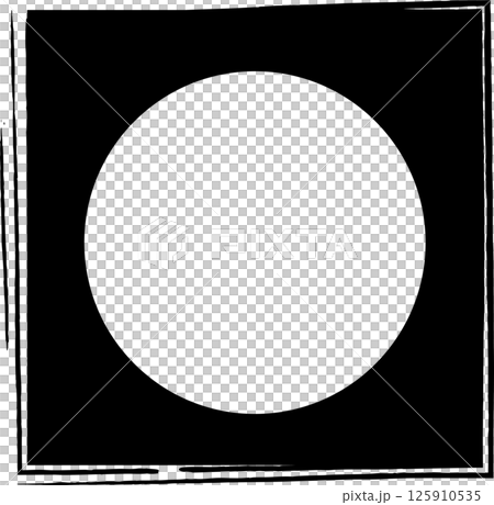 Square brush frames with circle border element 125910535