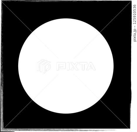 Square brush frames with circle border element 125910536