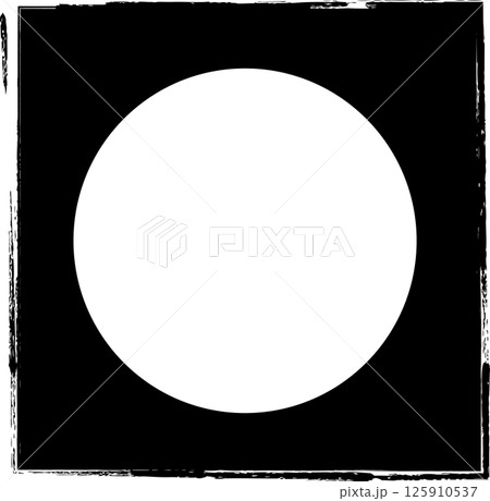Square brush frames with circle border element 125910537