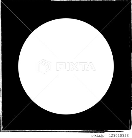 Square brush frames with circle border element 125910538