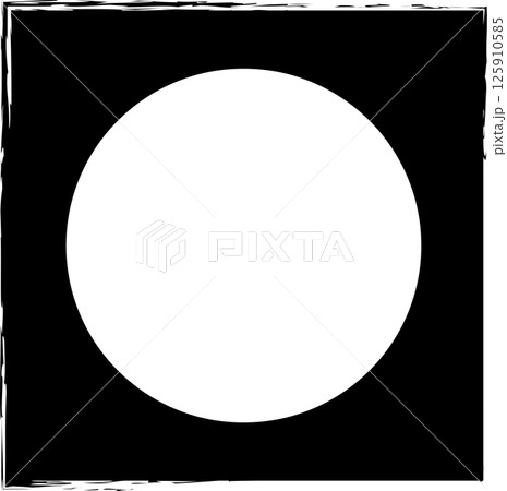 Square brush frames with circle border element 125910585