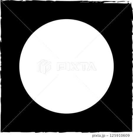 Square brush frames with circle border element 125910609