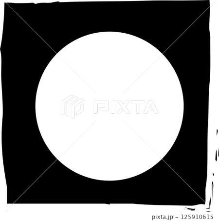 Square brush frames with circle border element 125910615