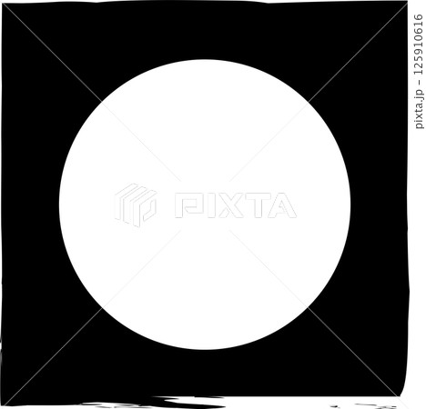 Square brush frames with circle border element Square brush frames with circle border element 125910616