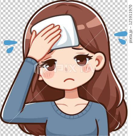 一位女士感到不舒服的插圖 一位女士感到不舒服的插圖 125911970