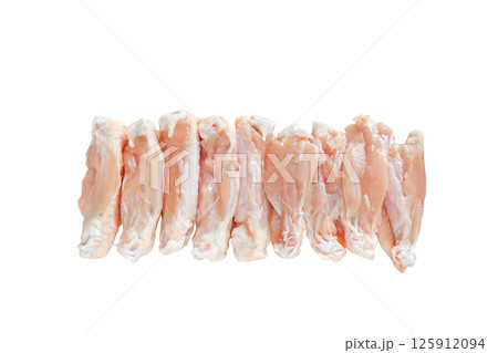 越の鶏の手羽中【白背景・切り抜き】 125912094