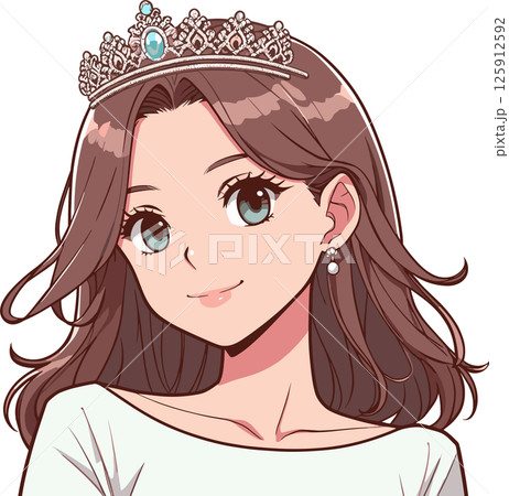 ティアラをかぶった女性のイラスト 125912592