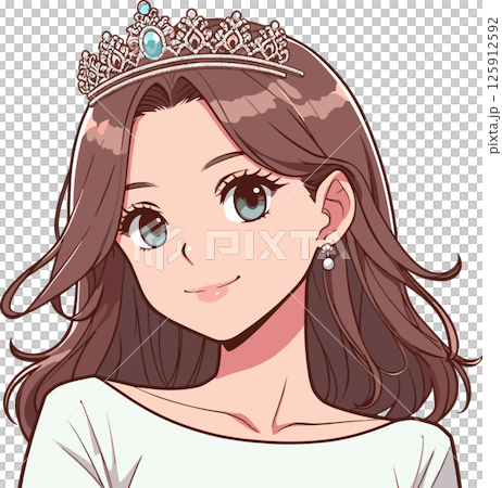 ティアラをかぶった女性のイラスト 125912592