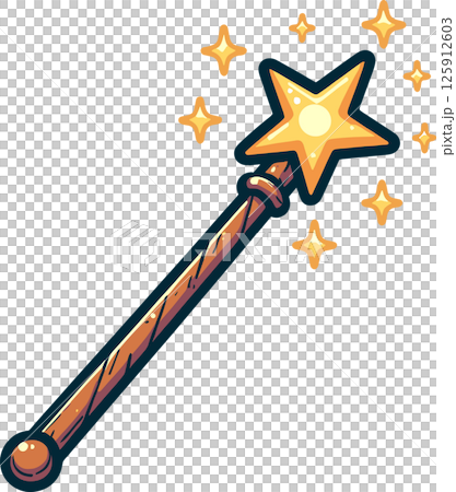 星のついた魔法使いの棒のイラスト 星のついた魔法使いの棒のイラスト 125912603
