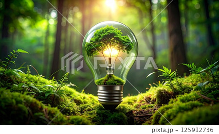 再生可能エネルギー、エコロジー、をイメージした背景 再生可能エネルギー、エコロジー、をイメージした背景 125912736