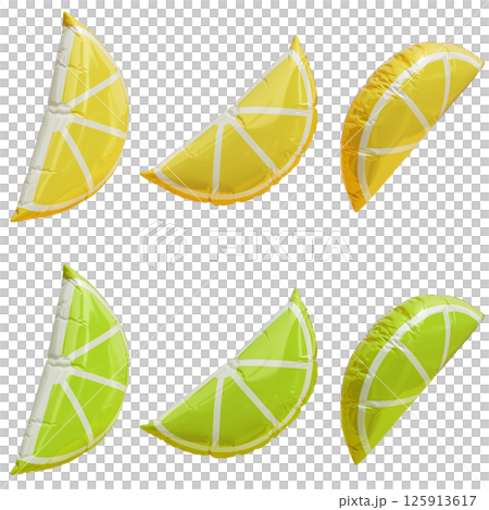 lemon lime shape foil balloon 3D graphic 125913617