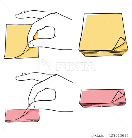 手書き_付箋_ベクター素材_セット 手書き_付箋_ベクター素材_セット 125913652