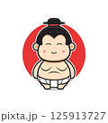 Cute sumo mascot character cartoon icon illustration 125913727