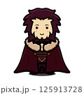 Cute king mascot character wear cloak and cartoon vector icon illustration 125913728