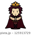 Cute king mascot character wear cloak and crown cartoon vector icon illustration 125913729