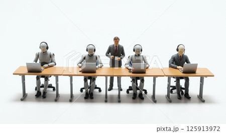 生成AIが働く未来のオフィスのミニチュア 生成AIが働く未来のオフィスのミニチュア 125913972