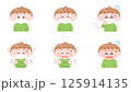 体調不良の男の子のイラストセット 125914135