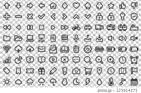 Simple icon set (monochrome) Simple icon set (monochrome) 125914271