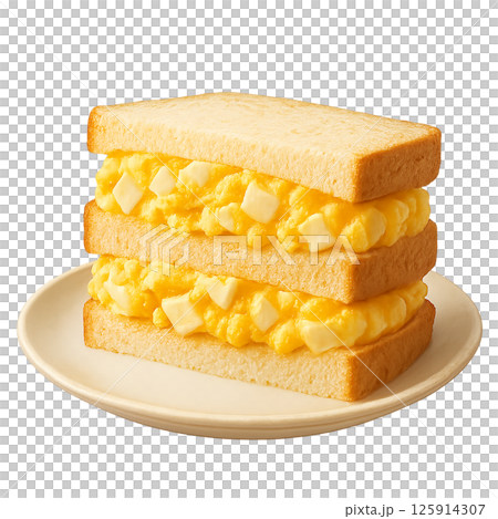 蓬鬆美味的蛋三明治－咖啡店的熱門菜單 125914307