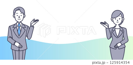 案内するスーツ姿の男女 案内するスーツ姿の男女 125914354