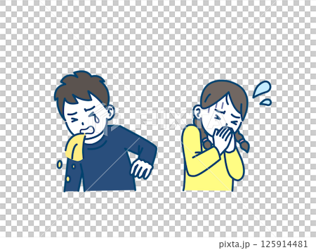 孩子感到噁心和嘔吐的插圖 孩子感到噁心和嘔吐的插圖 125914481