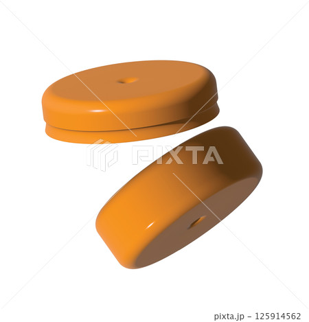 3D render of cream jars isolated on white. realistic illustration of cosmetic container mockups, plastic packaging for skin care product.  125914562
