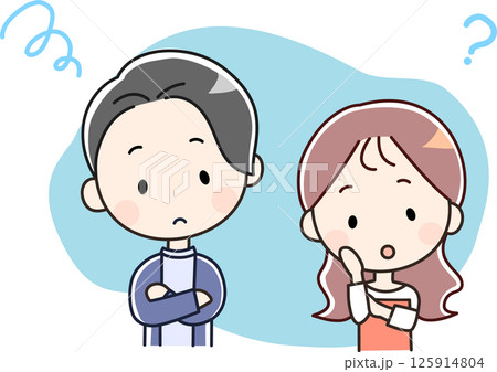 悩みを抱える男女のイラスト 悩みを抱える男女のイラスト 125914804