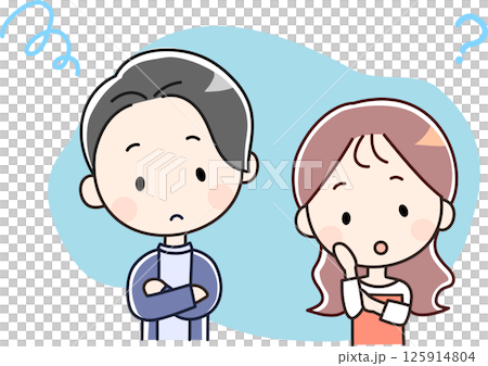 悩みを抱える男女のイラスト 悩みを抱える男女のイラスト 125914804