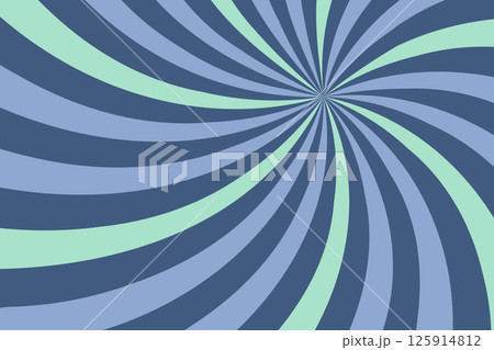 ミントとブルーの抽象スパイラル背景・放射線模様 ミントとブルーの抽象スパイラル背景・放射線模様 125914812