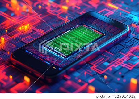 Smartphone Displaying Online Betting Graphics 125914915