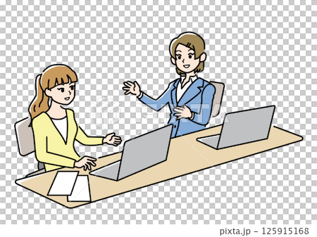 女性在工作中交談 125915168