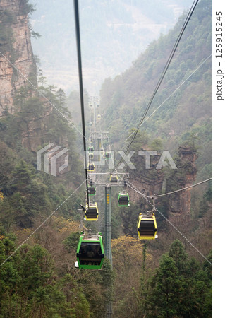 Cable Car in Zhangjiajie National Forest Park, Hunan Province, China Cable Car in Zhangjiajie National Forest Park, Hunan Province, China 125915245