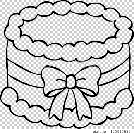 Coquette Vintage Cake with Retro Charm Hand Drawn Line Art Coquette Vintage Cake with Retro Charm Hand Drawn Line Art 125915655