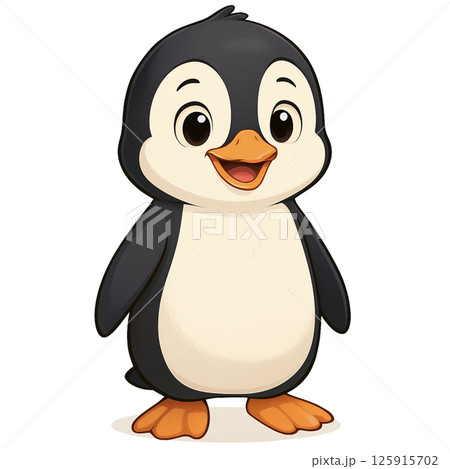 かわいいペンギンのキャラクターイラスト 125915702
