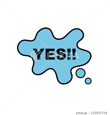 Comic speech bubble with phrase YES Comic speech bubble with phrase YES 125915734