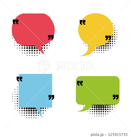 Comic speech bubbles with halftone set 125915735