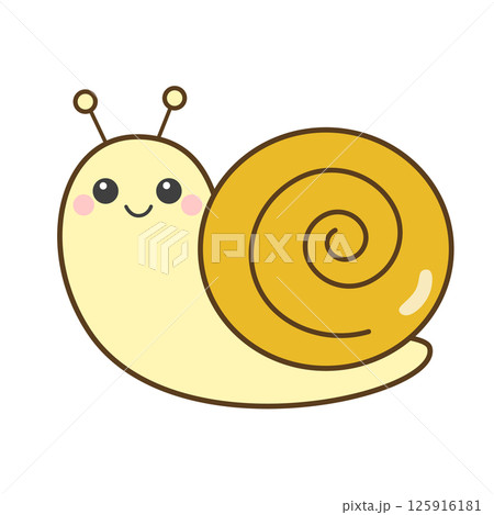かわいいカタツムリのイラスト 125916181