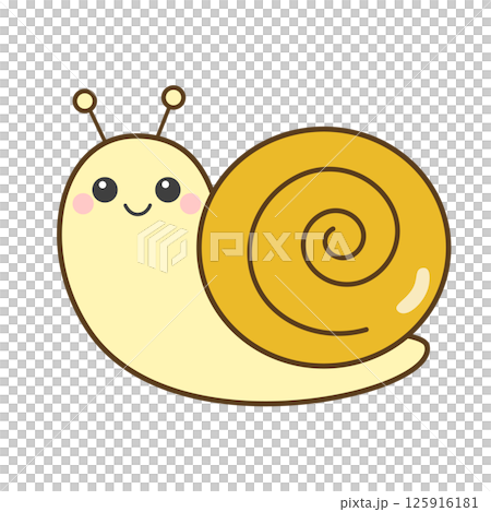 かわいいカタツムリのイラスト 125916181