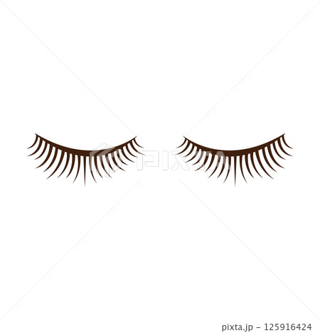 まつげ エクステンション つけまつげのベクターイラスト まつげ エクステンション つけまつげのベクターイラスト 125916424