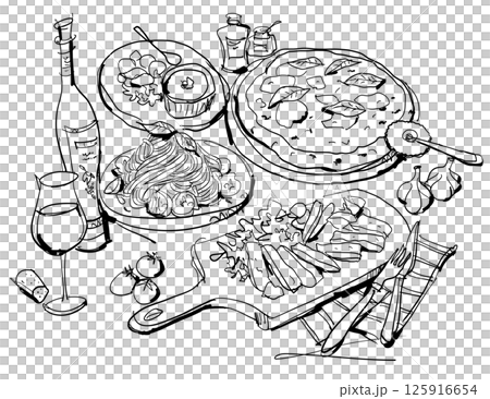 Italian food Pasta Pizza Wine Western food Margherita Wine bottle 125916654