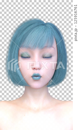 女性の顔アップ 女性の顔アップ 125916761