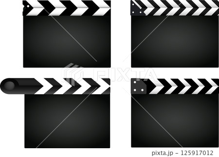 無地の閉じた立体的な4種類のカチンコのセット 無地の閉じた立体的な4種類のカチンコのセット 125917012