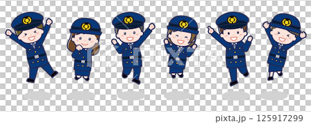 Various character sets _ excited _ police officers 125917299