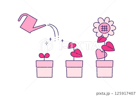人や植物の成長/育成イメージセット（成長・ステップアップ） 125917407