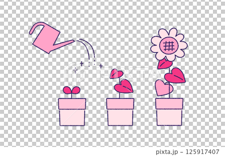 人や植物の成長/育成イメージセット（成長・ステップアップ） 125917407